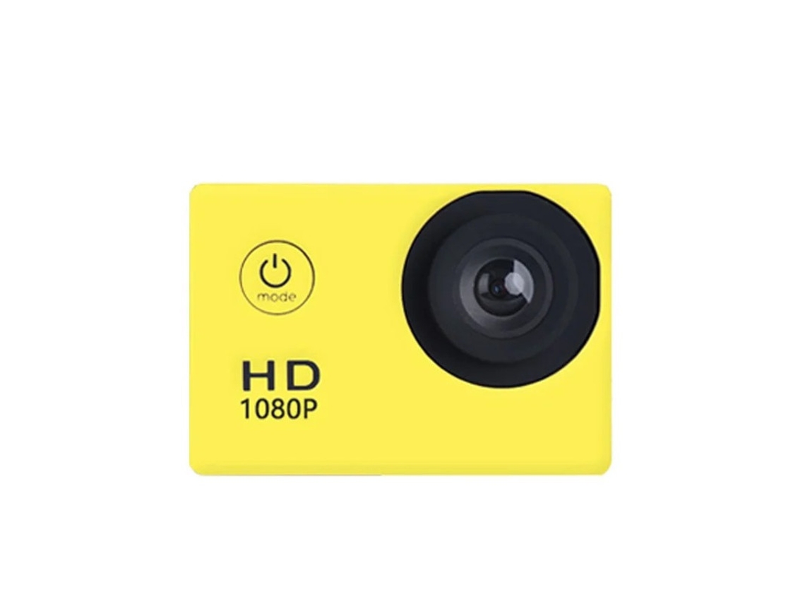 Cámara de acción digital Yizhood 1080p HD, pantalla de 2.0 pulgadas, Wi-Fi, control mediante aplicación móvil, memoria de 32 GB (amarilla)