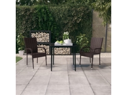 Juego de comedor de jardín de 2 piezas marrón y negro Dkd Home Decor