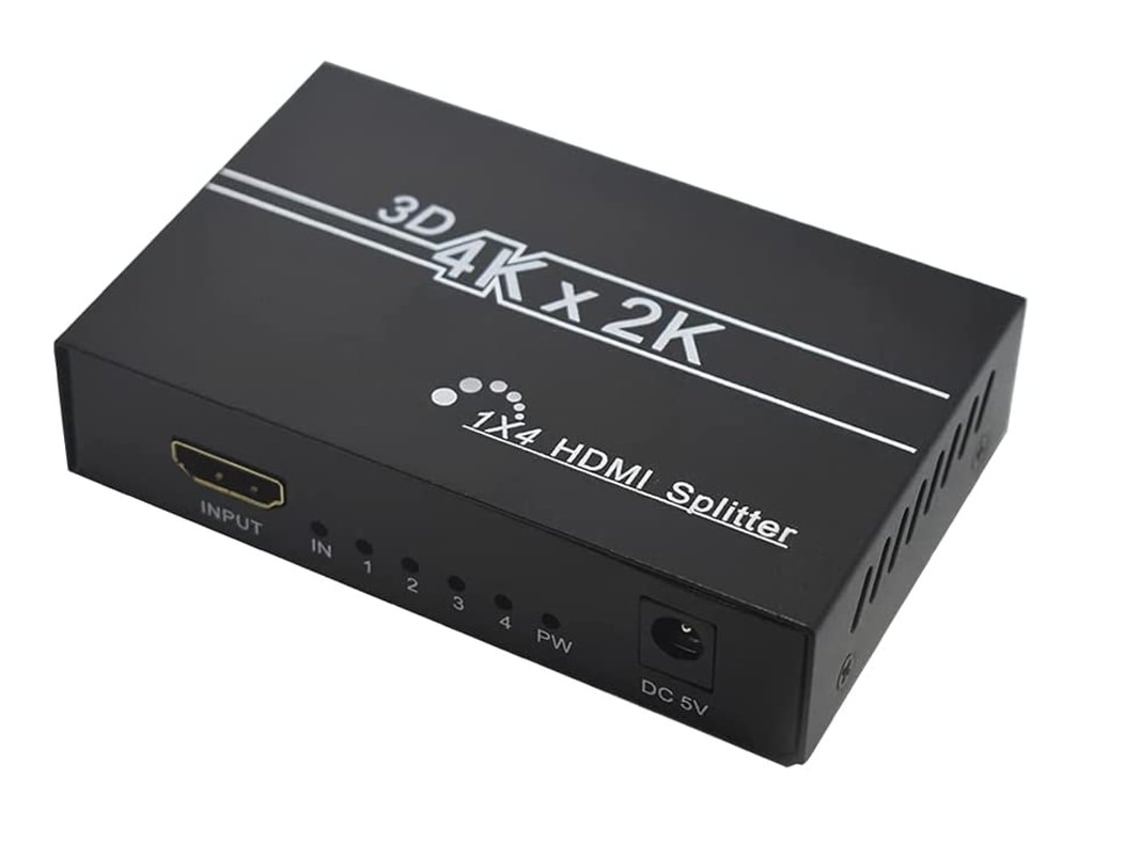 Conmutador HDMI 4K, divisor HDMI de 1 entrada y 4 salidas compatible con Full Ultra HD 1080p 4K a 30 Hz y resoluciones 3D para proyector, PS4, Xbox, reproductor, TV HD Yizhood (negro)