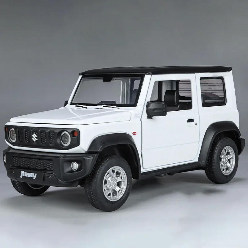 (jimny White) Modelo De Coche De Juguete En Fundición A Presión A Escala 1:24, Puertas Que Se Abren, Con Efectos De Luz Y Sonido.