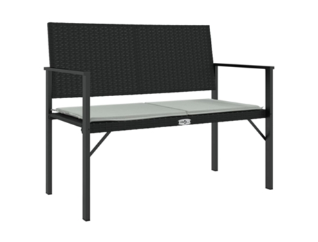 Banco De Jardín VIDAXL Negro Poli Ratán (109x62x88 cm)