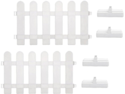 Valla De Jardín De Pvc Inoomp, Color Blanco, 1 Juego, Con Fácil Conexión Y Función De Bricolaje, Ideal Como Borde De