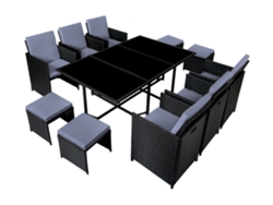 Conjunto de Jardín CONCEPT U Florida (Negro y Gris - Resina - 296x166x88 cm)