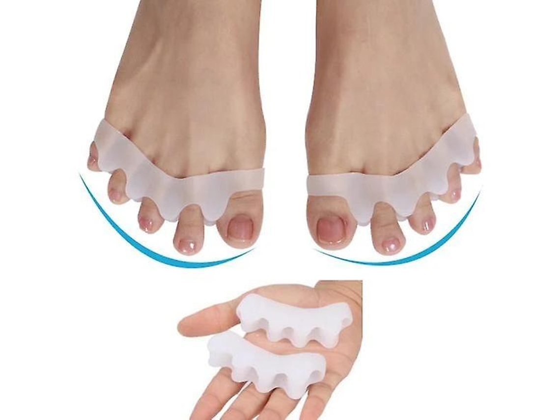 Separador de dedos Rebe-Toe para hálux valgo, feito de silicone macio, alivia a dor e é adequado para calçados de tamanho 36 a 45.