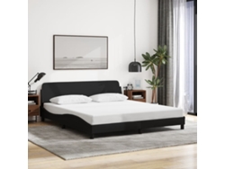 Cama Sin Colchón Tela Negro 160x200 Cm