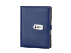 CUICH Revista con candado para adultos Diario grande recargable Cuadernos con 6 anillas Azul