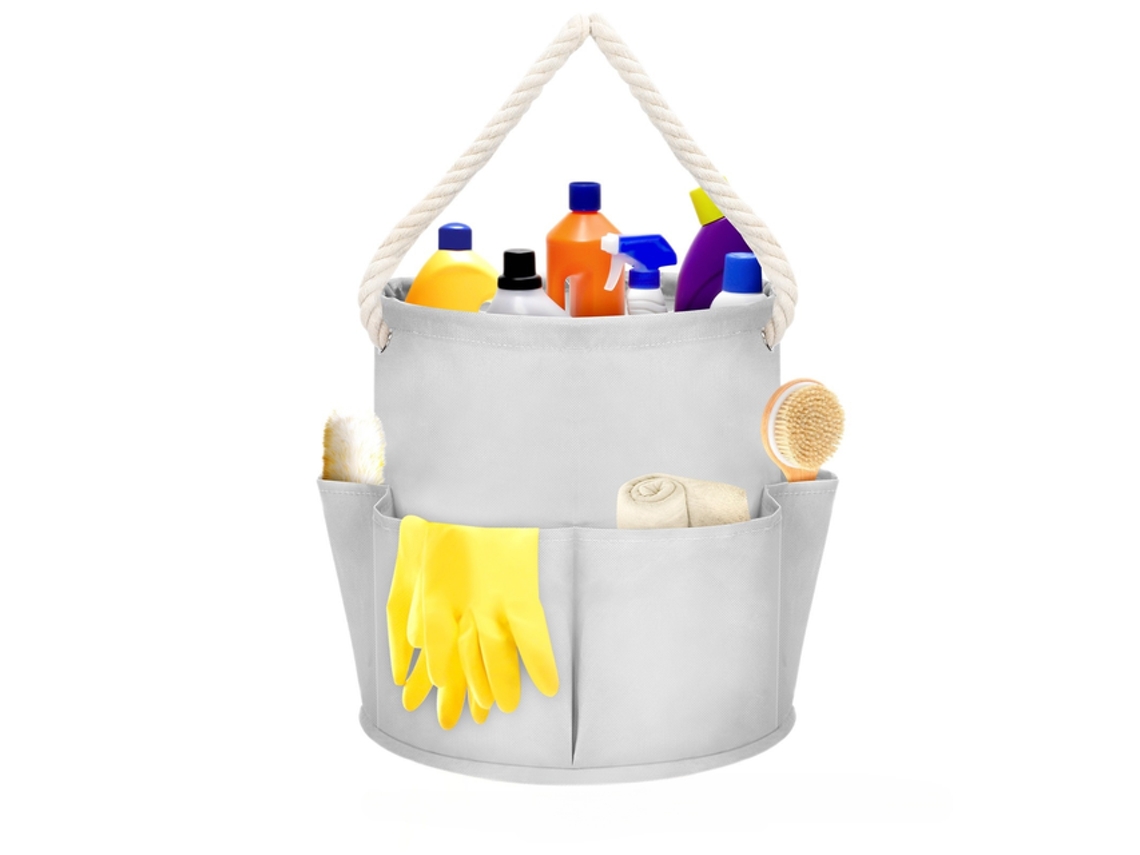 Cesta de almacenamiento plegable con 6 compartimentos exteriores, cesta para picnic y herramientas, gris Tommy01