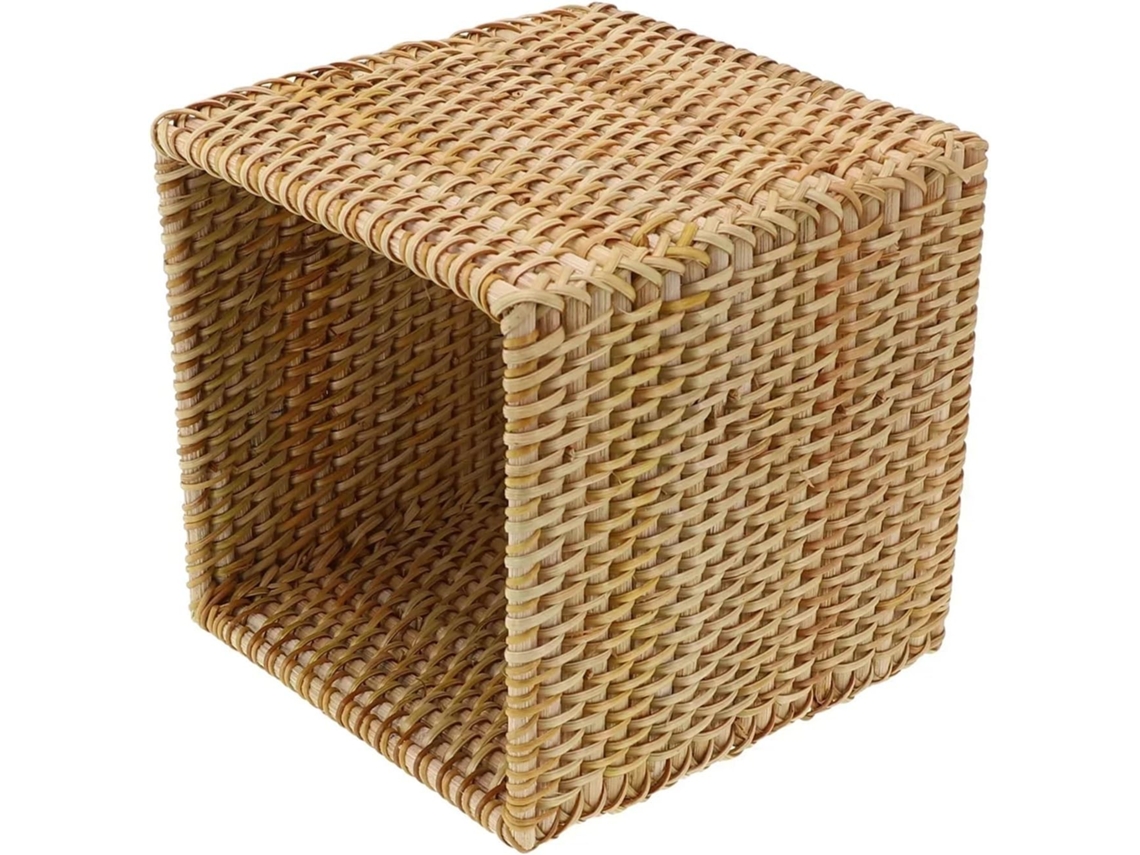 Soporte para pañuelos de mimbre (sin marca), 1 pieza, hecho a mano, para oficina y baño.