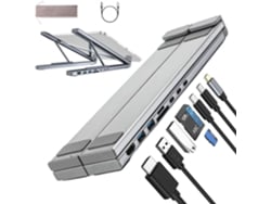 Estación De Acoplamiento Para Ordenador Pd De Aluminio 8 En 1 Con Ranuras De 100 W
