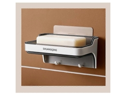 Dispensador de jabón de pared con doble drenaje para baño Rosewell