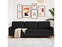 Sofá De 3 Plazas | Sofá De Salón | Sofá De Descanso De Tela Negro 210 Cm Wsd430032