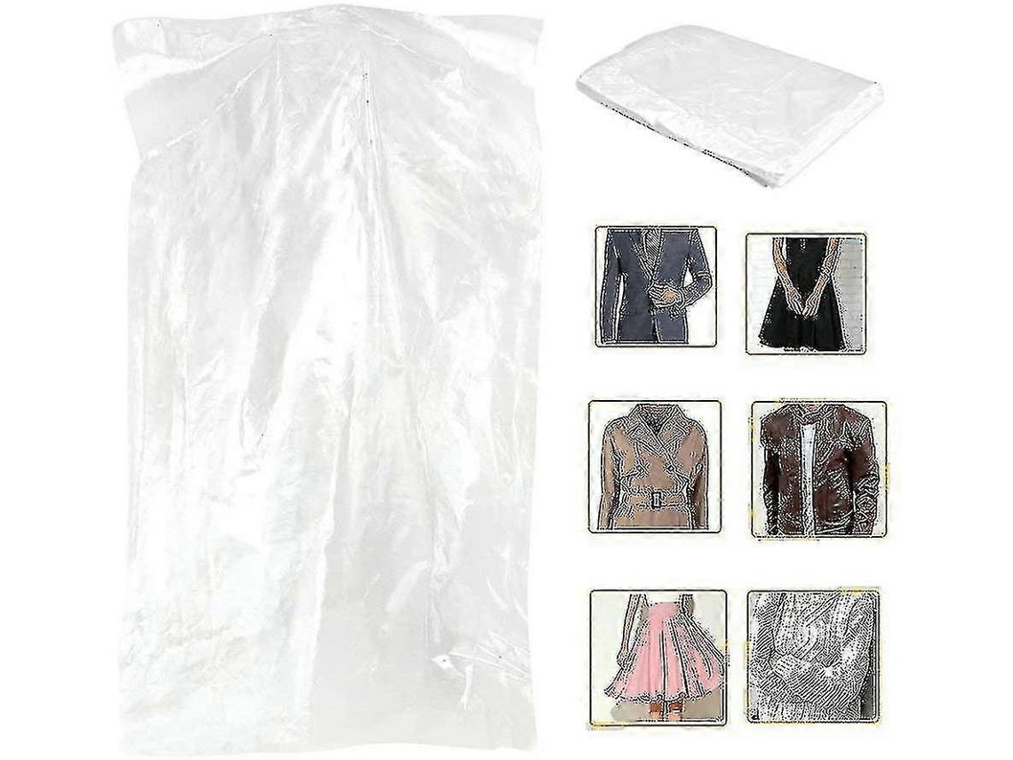 Paquete de 50 fundas transparentes para ropa, a prueba de polvo, para colgar.