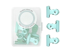 8 Clips Metálicos De Bisagra Bull Binder Clamps Paper Clips Para Archivos Verde Menta