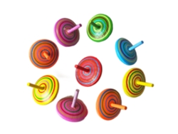 2026-10 Piezas Giróscopo De Madera Multicolor Juguete De Rotación Antiestrés Regalos De Fiesta Para Niños