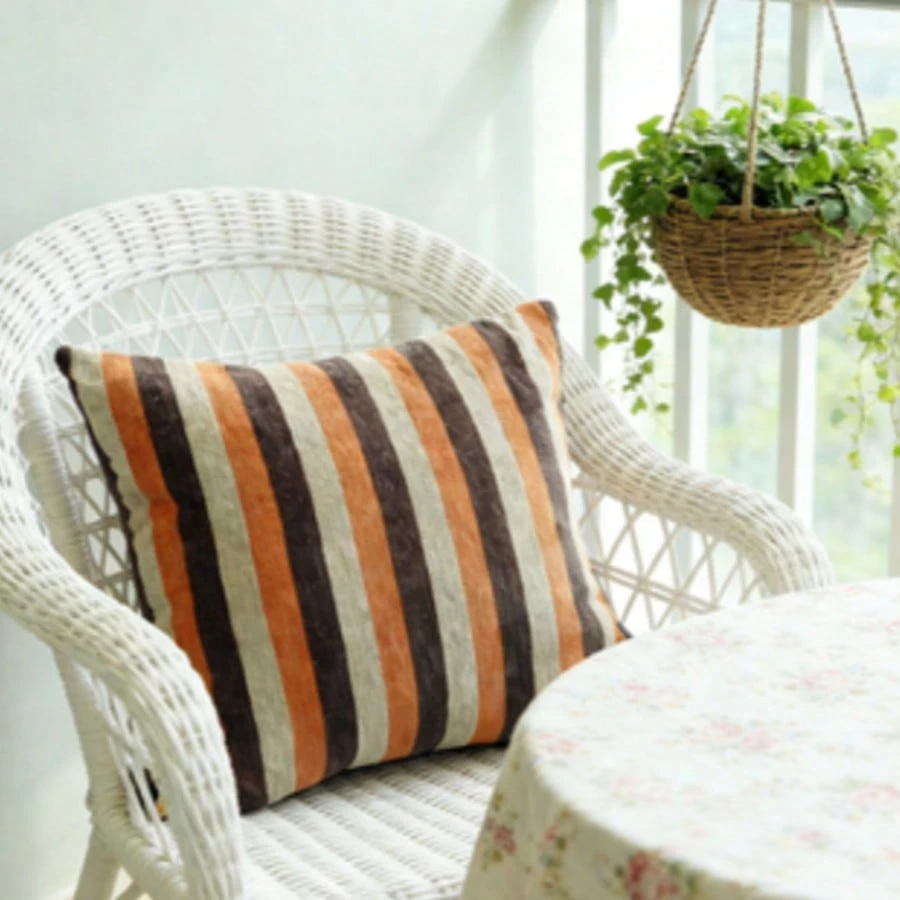 Conjunto Almofadas Decorativas Macias Listradas Suporte Lombar Ergonômico 40-60cm