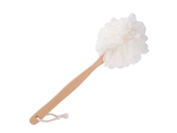 Cepillo De Ducha De Mango Largo, Esponja De Baño, Estropajo De Malla Suave (blanco)