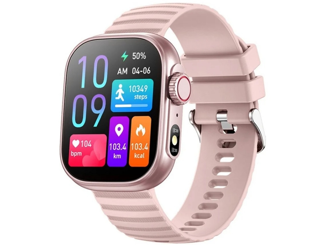 Reloj inteligente con llamadas Bluetooth, pantalla grande de 2,01 pulgadas, control del ritmo cardíaco y de la temperatura corporal, resistente al agua, con LED de fitness Yizhood