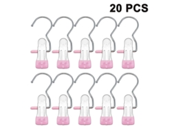 Paquete de 20 ganchos de acero inoxidable para colgar calcetines, toallas, ropa interior, sombreros, bufandas, pantalones y ropa de bebé.