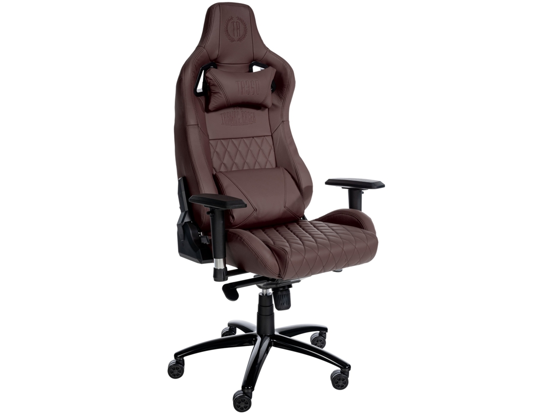 Silla de oficina Keren en piel auténtica CLP marrón