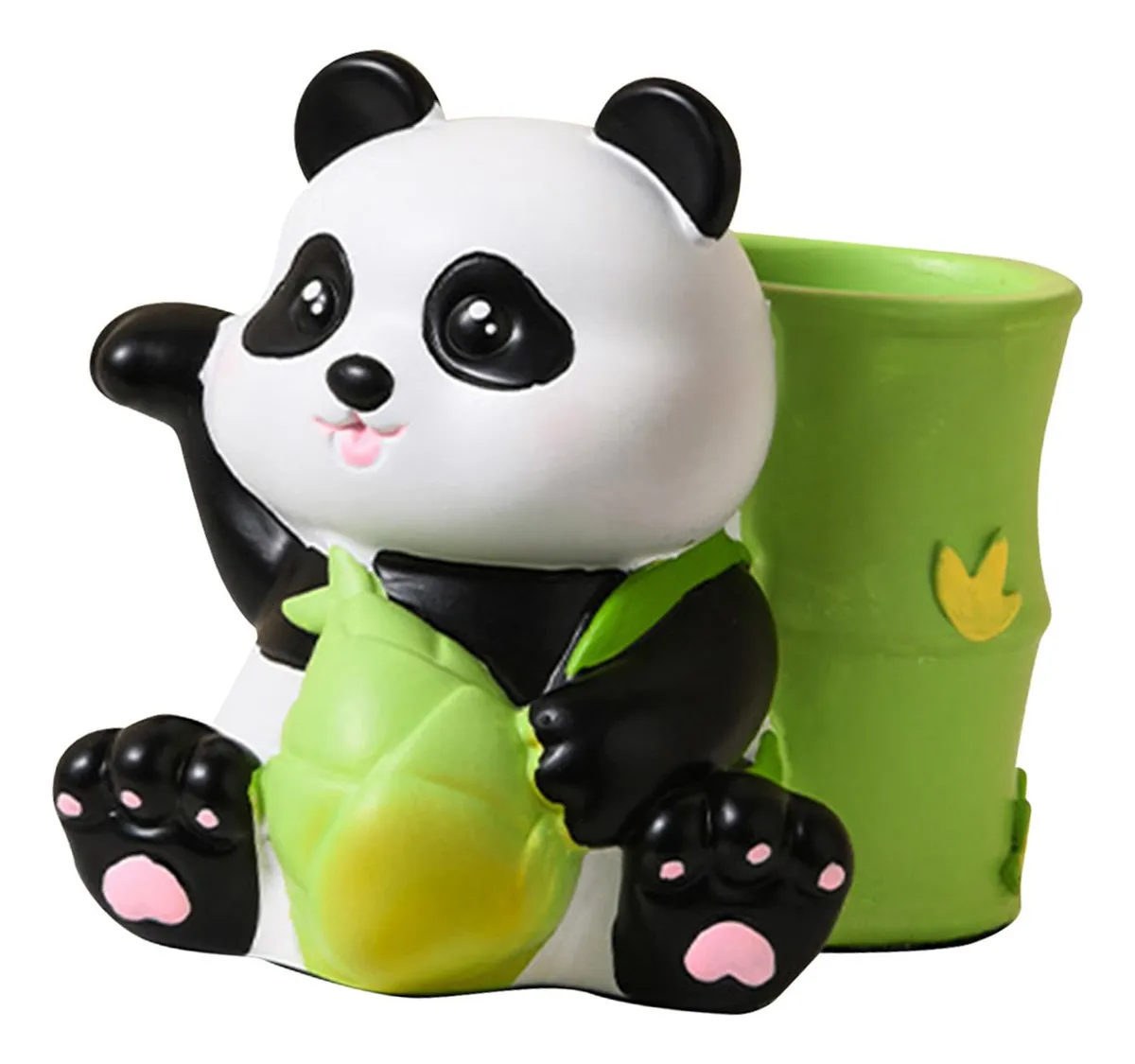 Portalápices de panda, decoración verde para el hogarvayotoy