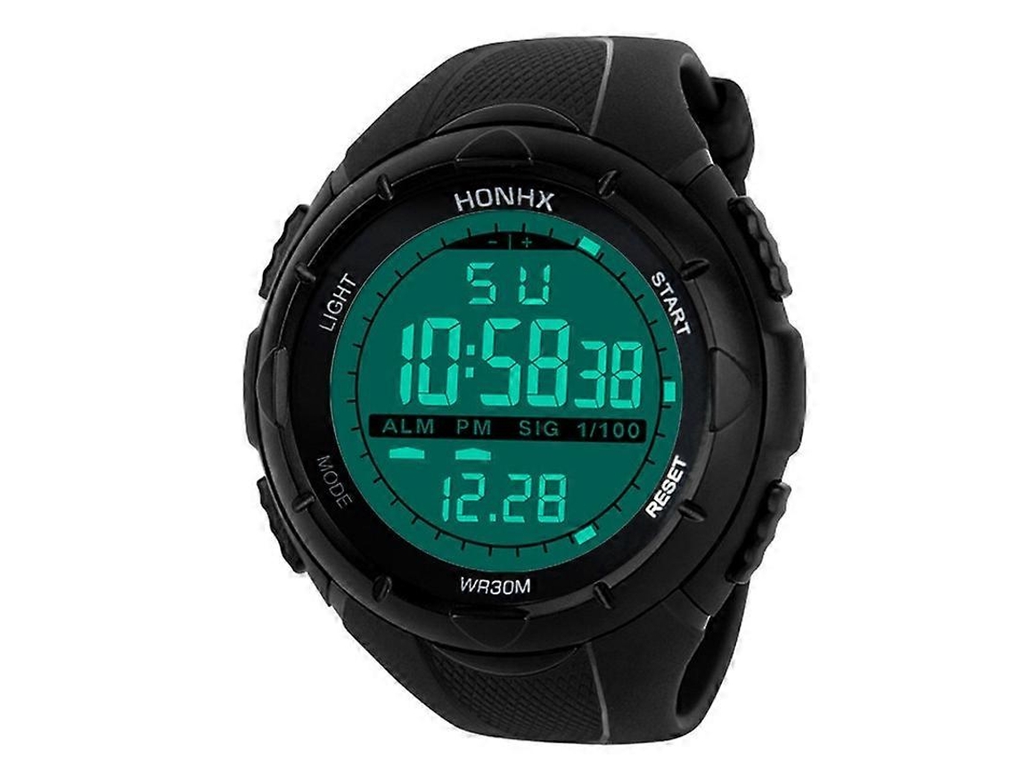 Reloj deportivo Hengrongshen para hombre, analógico, digital, militar, de silicona, con LED y correa de piel.