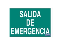 Señal luminiscente 210x148mm. salida de emergencia texto