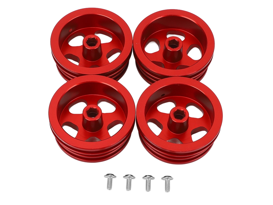 4 Piezas Llantas De Aleación De Aluminio Para Coche Rc Mn82 Estructura Resistente Diseño Elegante Ruedas Rojas
