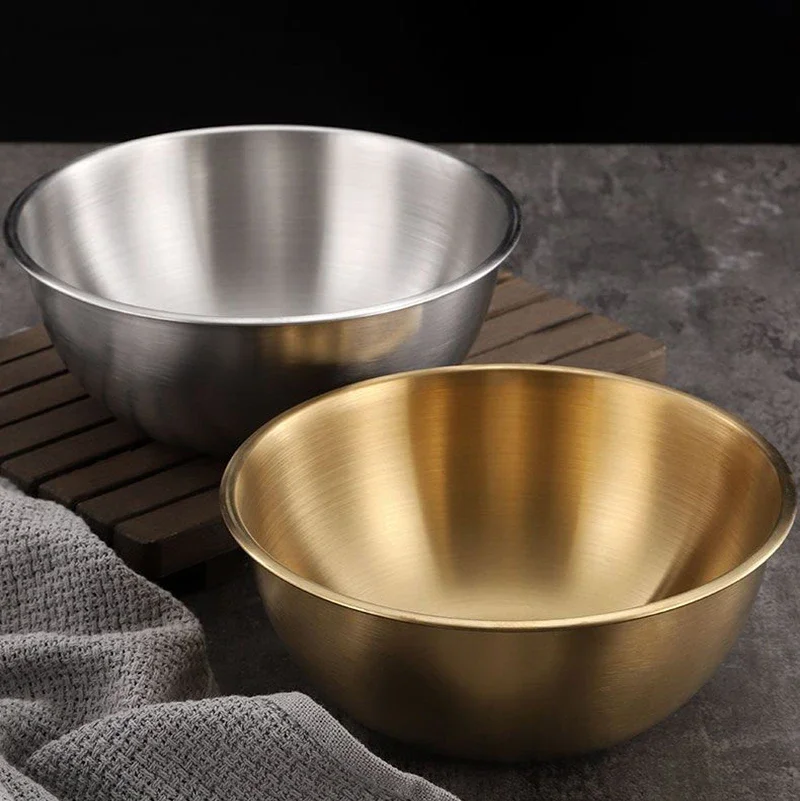 (4 Piezas, 19 Cm De Plata) Cuencos De Cocina De Acero Inoxidable, Cuencos Para Ensalada De Frutas De Estilo Coreano, Con Graduaciones