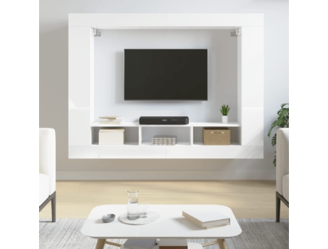 Mueble Para Tv VIDAXL Blanco Madera contrachapada (152x22x113 cm )