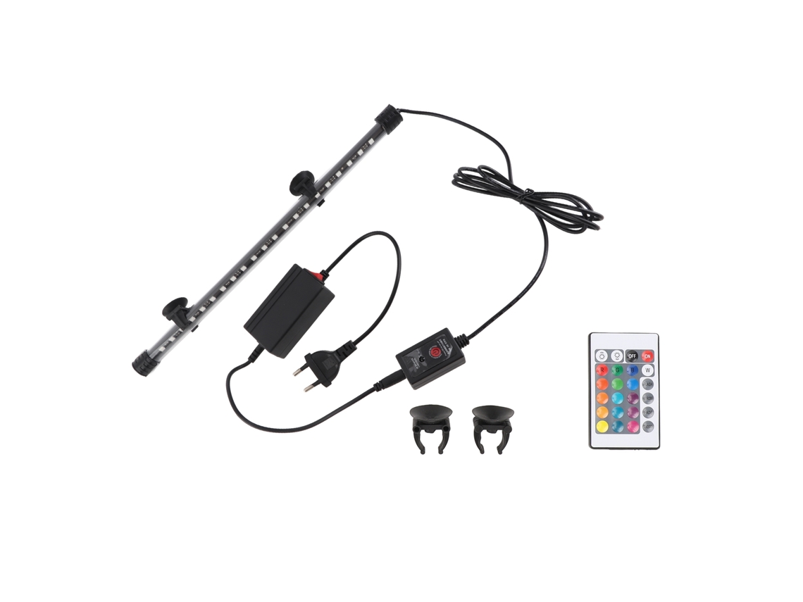 Luz LED para acuario de alto brillo, con múltiples modos, con control remoto y enchufe europeo de 38 cm.
