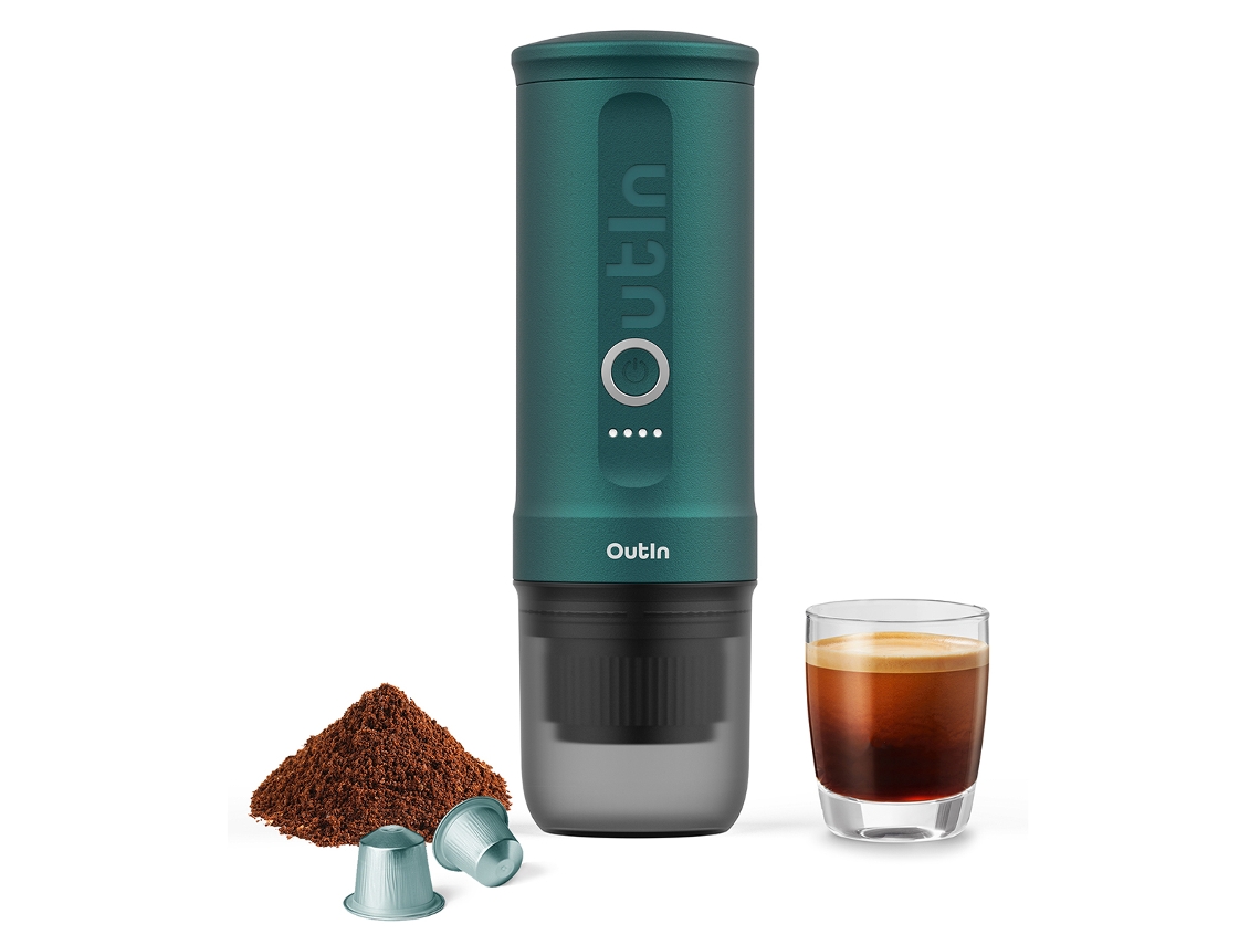 Cafetera espresso portátil, color verde azulado veraniego - Otem-01-teal - Outin