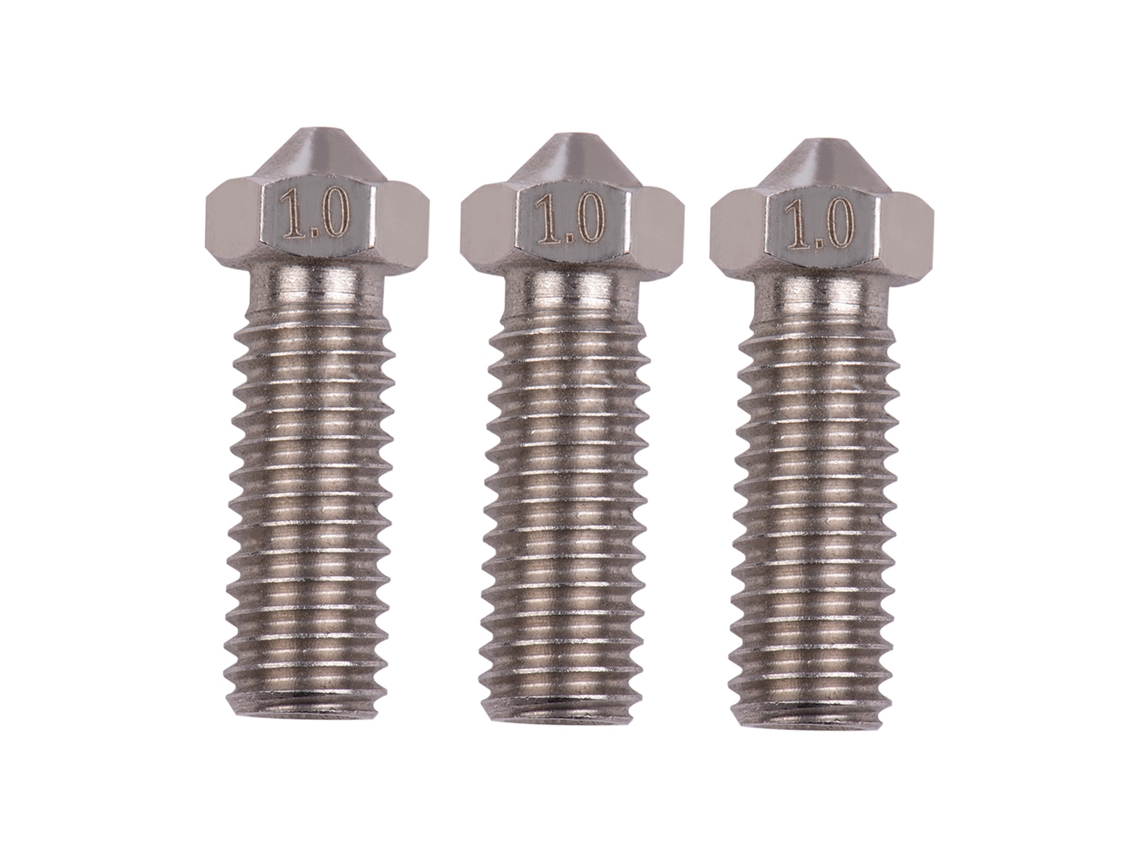 3 Boquillas Extrusoras Volcano De Acero Inoxidable M6 De 1,0 Mm Para Sidewinder X1 Tevo De 1,75 Mm