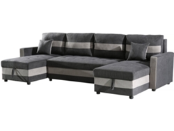 Sofá Convertible Panorámico Antoine Con Compartimentos Portaobjetos 5 Plazas Gris Oscuro/ Gris Claro HABITAT ET JARDIN