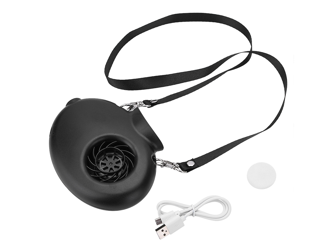 Ventilador De Cuello Recargable Portátil Molde Privado Mini Negro
