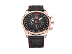 Reloj Hombre Mini Focus De Cuero Analógico De Cuarzo Con Correa De Cuero (oro Rosa Negro)