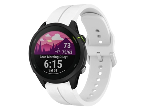 Correa de reloj inteligente para Garmin Forerunner 255 Music Correa de reloj de silicona con bucle de 22 mm (blanco)