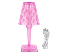 2026-lámpara De Mesa De Cristal Led Prisma Transparente Regulable Con Carga Usb Iluminación Interior Rosa