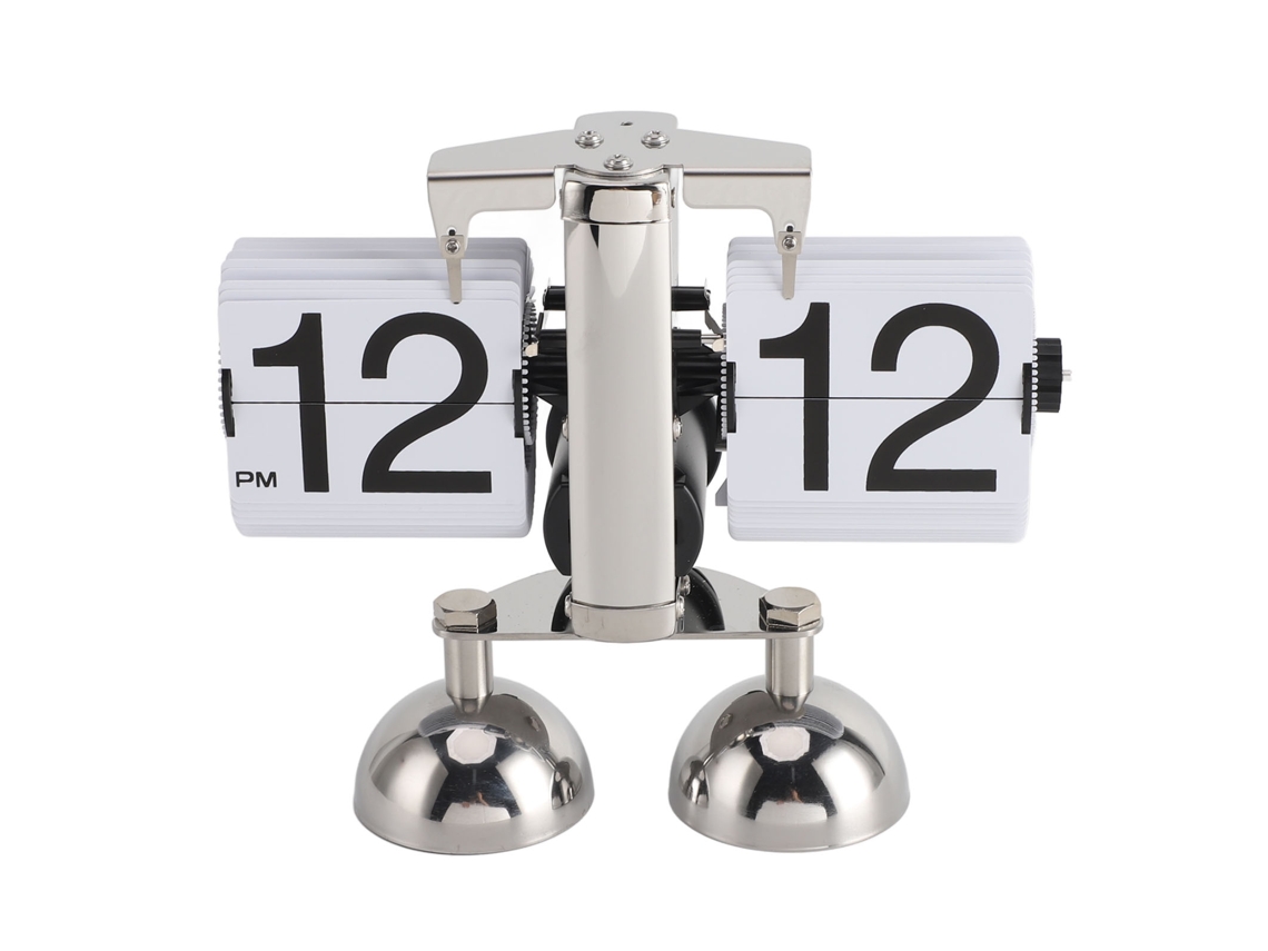2026-reloj De Mesa Retro Digital Flip Mecánico Con Pilas Decoración Hogar Oficina 12h Blanco