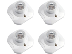 Omni-base De Techo E27 De Plástico Blanco, Soporta Bombillas Led Hasta 60w, Ideal Para Garaje, Sala Y Dormitorio