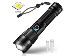 Linterna LED XHP50.2 5000K, 5 modos de zoom, IPX8, pantalla de potencia negra, Yizhood