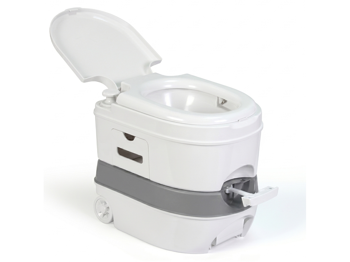 Wc Inodoro Portátil Químico Con Ruedas Adultos 24l Camper, Camping, Vater Descarga Agua 20l Briebe Wc1196w Blanco
