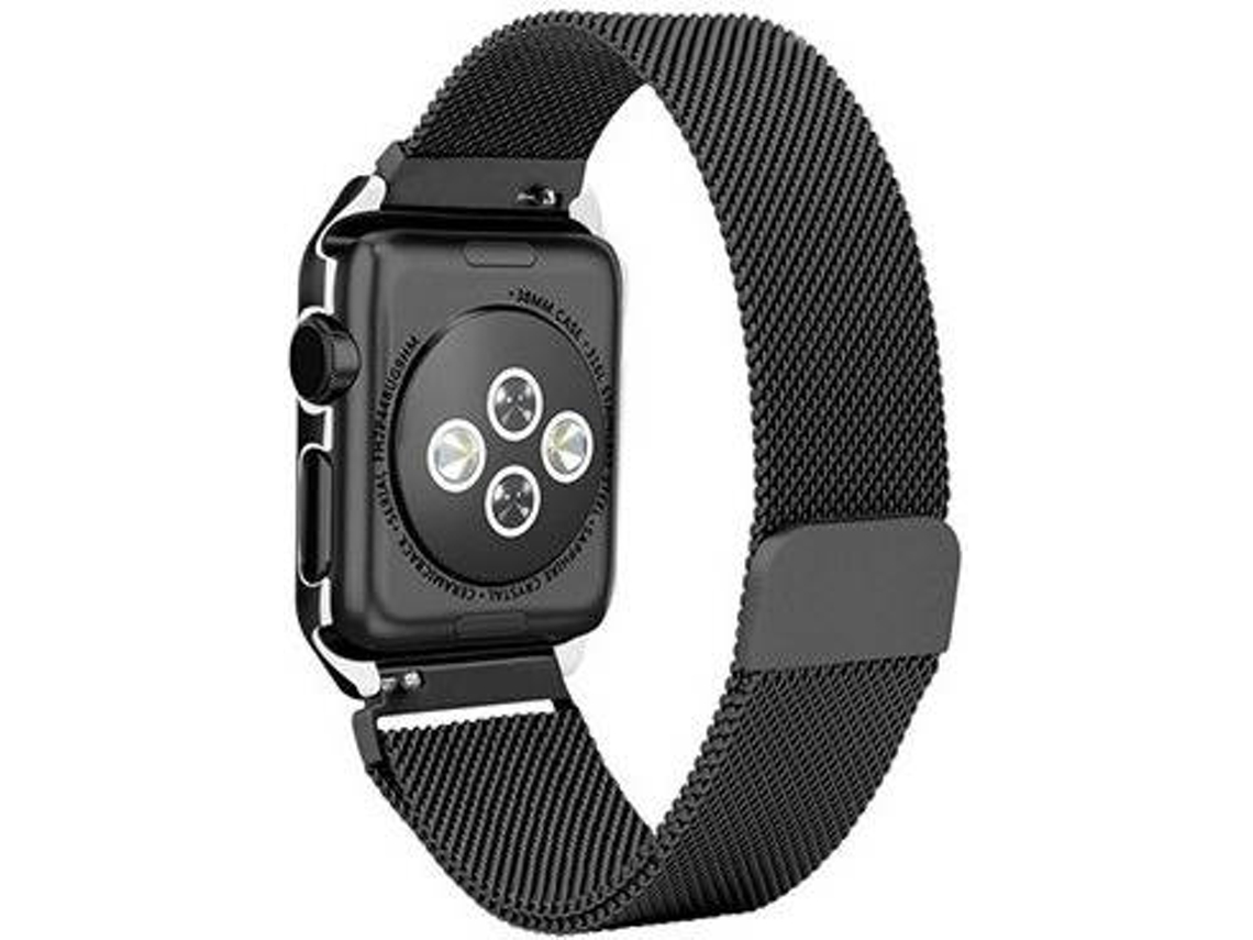 Kit Brazalete y Protector de Pantalla de Vidrio para Apple Watch Series 6 PHONECARE Milanese Loop Negro