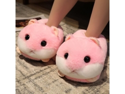 Pantuflas De Peluche Con Forma De Conejo/hámster/perro, Cómodas Y Antideslizantes Para El Invierno.