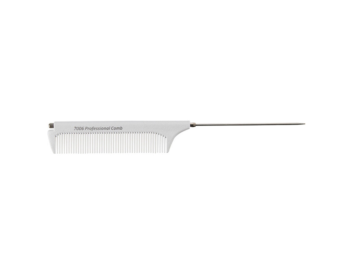 Peine De Acero Duradero Con Puntas De Aguja Antiestático Para Belleza Y Peluquería Herramientas Blancas
