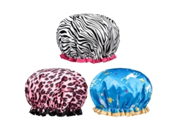 Gorro De Ducha Reutilizable De Dos Capas, Gorro De Seda A La Moda, Grande, Impermeable, Suave Y Cómodo.