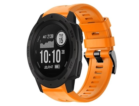 Correa De Reloj Inteligente Para Garmin Instinct, Hebilla De Metal, Correa De Reloj De Silicona Naranja De Color Sólido VENISYMLIS