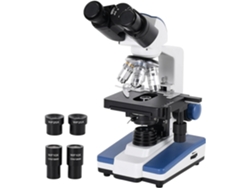 Microscopio Biológico Profesional 40x-1600x, Luz Ajustable, Platina