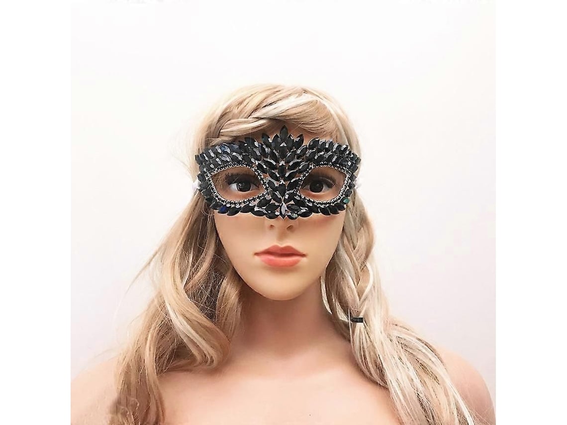 Máscara De Mujer Con Diamantes De Imitación Para Fiestas De Disfraces, Bailes, Fiestas, Cumpleaños Y Como Accesorio De Joyería.