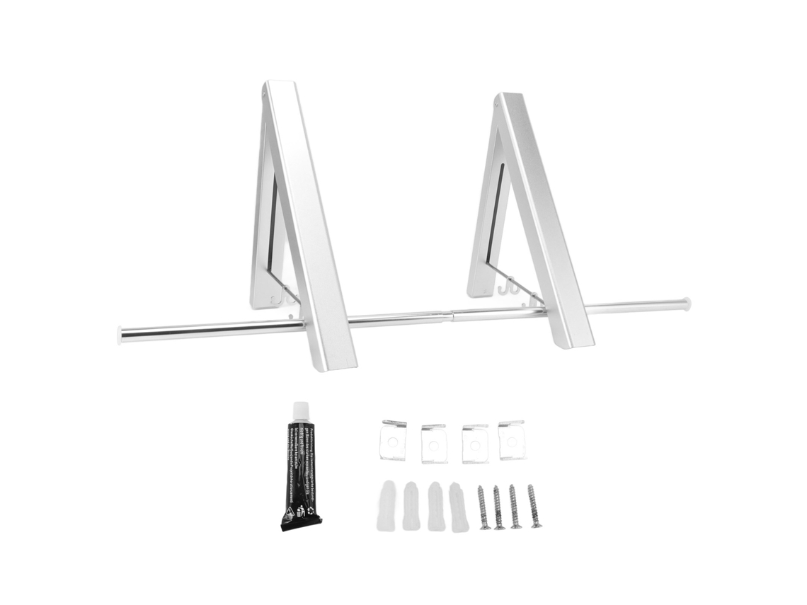 Perchero Retráctil De Pared De Aluminio Espacial, Barra De Secado Invisible Para Balcón, Color Plata