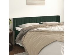 Cabecero De Terciopelo Verde Oscuro 203x16x78/88 Cm